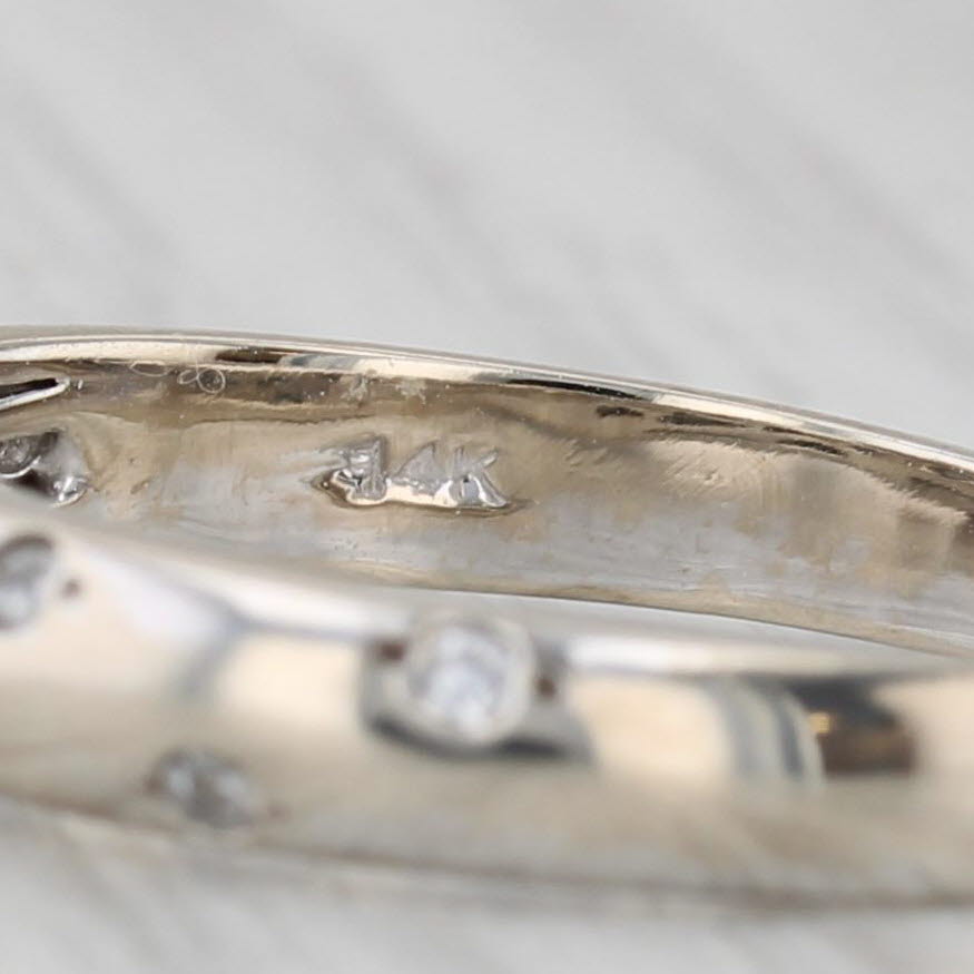 Gray Cubic Zirconia Butterfly Ring 14k White Rose Gold Stackable Size 7.5