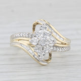0.11tw Diamond Cluster Bypass Ring 10 Yellow Gold Size 7 Engagement