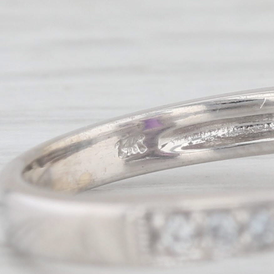 Light Gray 6.05ctw Amethyst Diamond Ring 14k White Gold Size 7.25