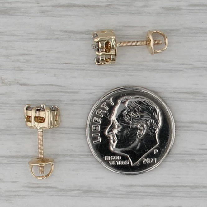 0.40ctw Diamond 3-Stone Stud Earrings 14k Yellow Gold