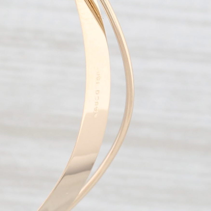 Light Gray Dangle Swirl Earrings 14k Yellow Gold Hook Posts