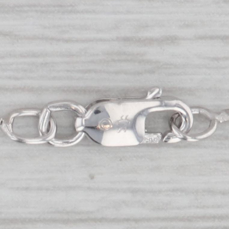 Gray 0.35ctw Diamond 3-Stone Pendant 14k White Gold 16" Box Chain