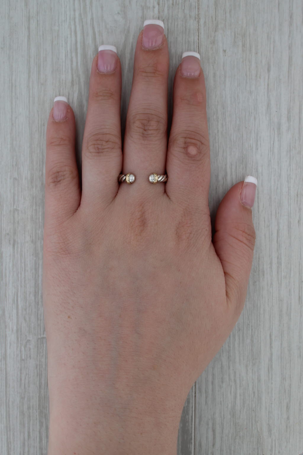 David Yurman Collectibles Petite Open Cable Ring Sterling Silver 14k Gold Band