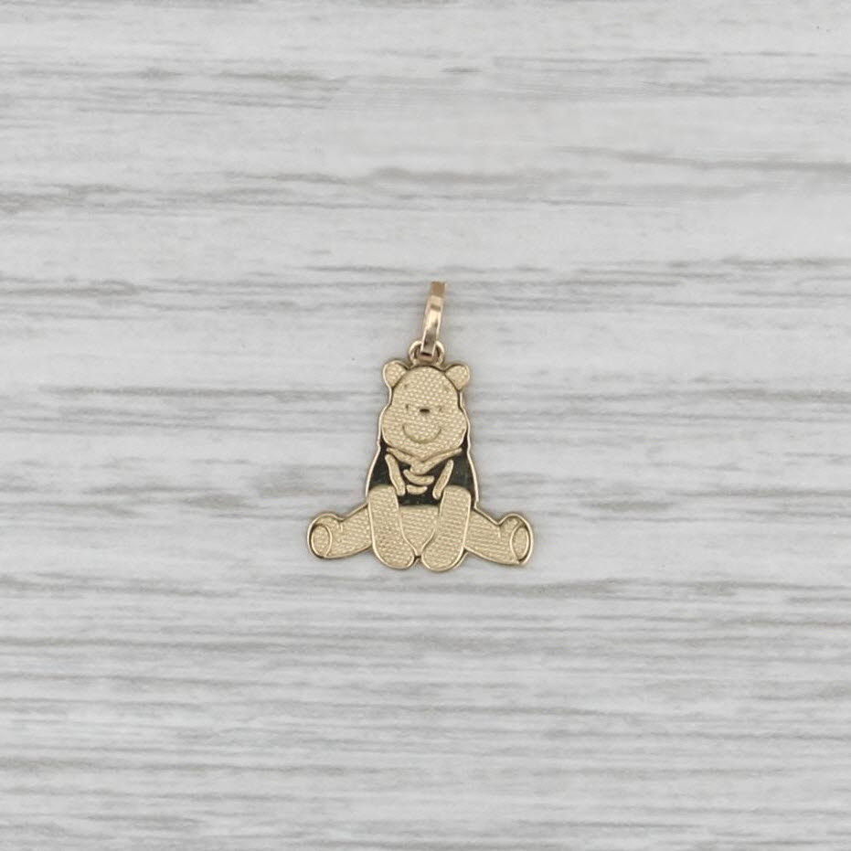 Disney Winnie the Pooh Pendant 10k Gold Cartoon Collectible Pooh Bear Charm