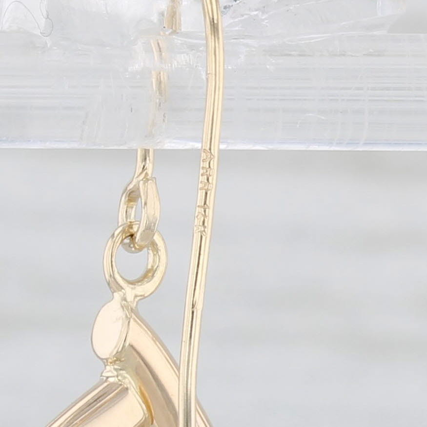 Light Gray 2-Toned Dangle Earrings 14k Yellow White Gold Hook Posts Drops