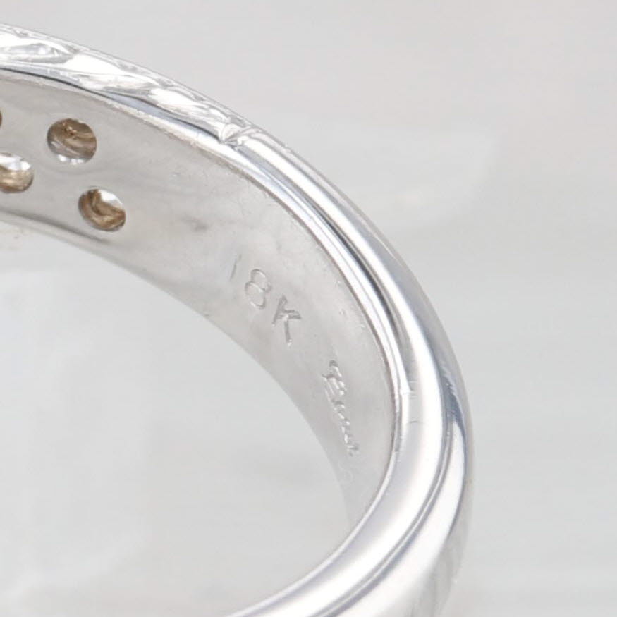 Light Gray 0.56ctw Diamond Wedding Anniversary Ring 18k White Gold Size 6 Band