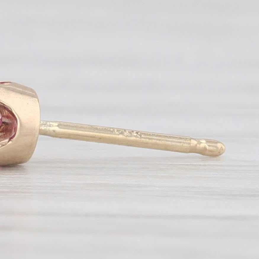 Light Gray 0.60ctw Ruby Stud Earrings 14k Yellow Gold Round Red Solitaire Studs