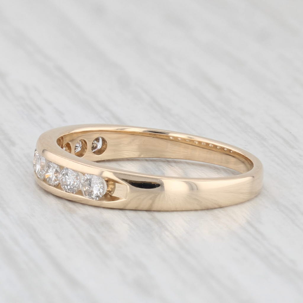 Light Gray 0.45ctw Damond Wedding Band 14k Yellow Gold Size 6 Stackable Ring
