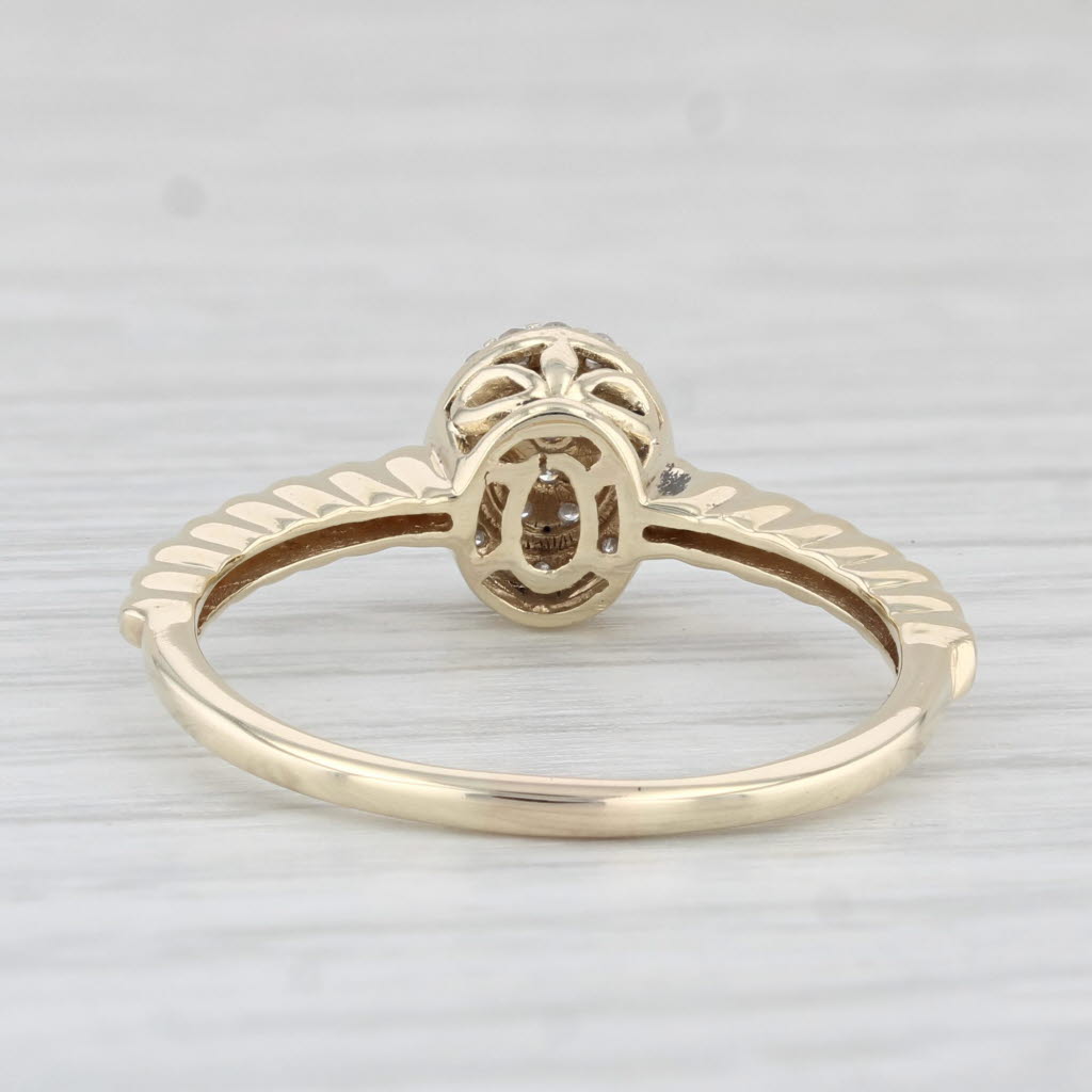 Light Gray Oval Diamond Cluster Ring 10k Yellow Gold Size 8.75 Engagement