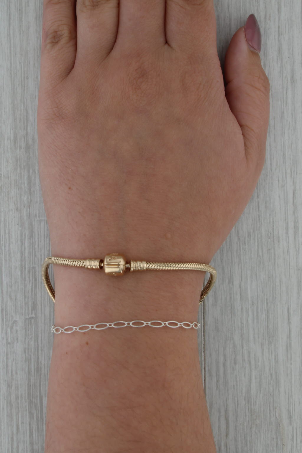 Pandora Moments Gold Clasp Charm Bracelet 550702 14k Yellow Gold 8.25" 21cm