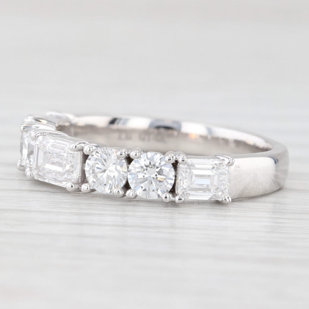 Light Gray New 1.59ctw Lab Grown Diamond Wedding Band 14k White Gold Stackable Ring Sz 6.5