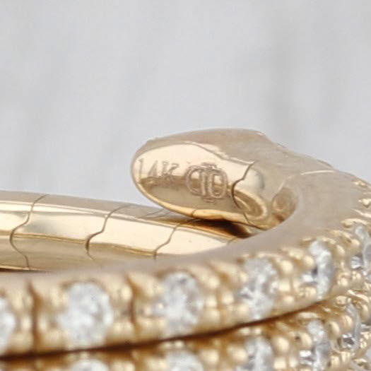 0.62ctw Diamond Wrap Coiled Band Bypass Ring 14k Gold Flexible Size Stackable