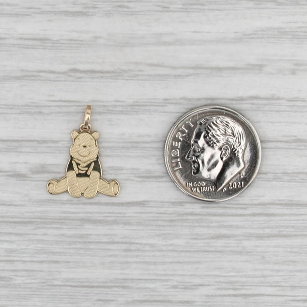 Disney Winnie the Pooh Pendant 10k Gold Cartoon Collectible Pooh Bear Charm