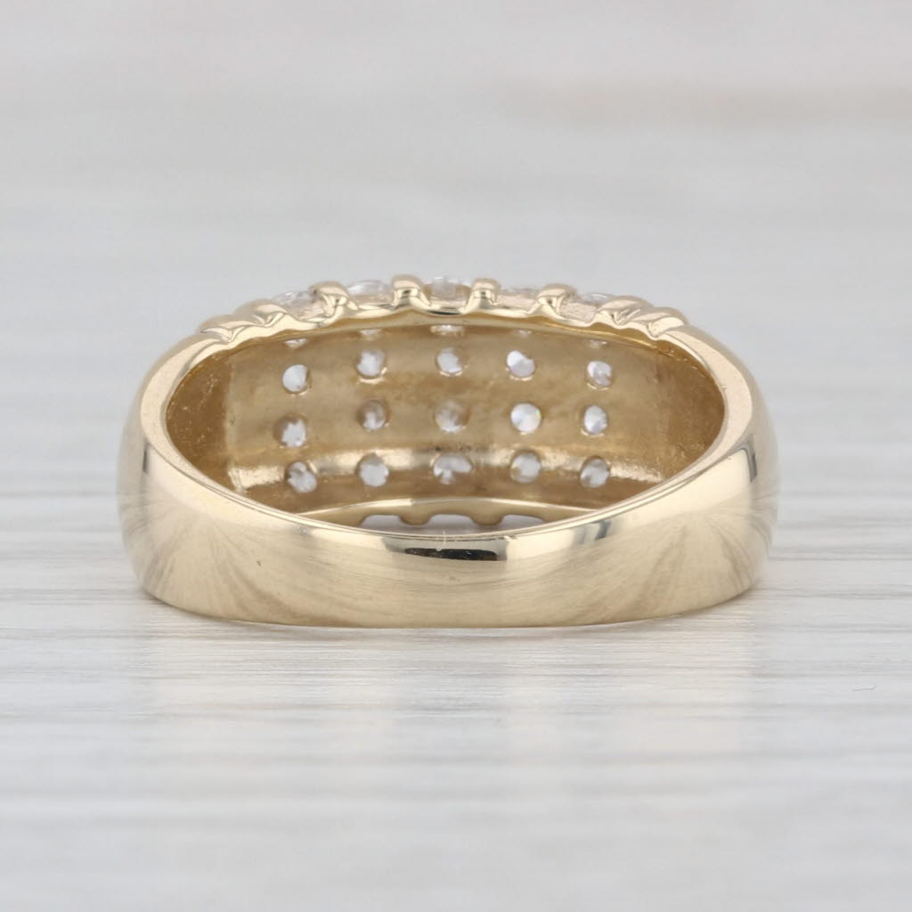 0.70ctw Cubic Zirconia Rows Ring 14k Yellow Gold Size 6.75 Italian