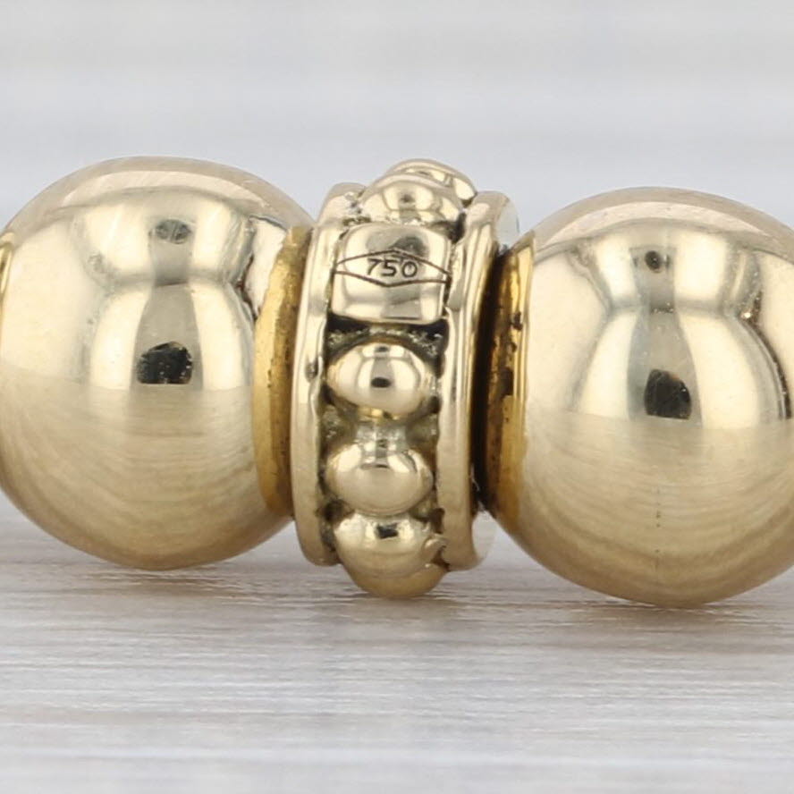 Lagos Caviar Stretchy Bead Bangle Bracelet w/ Pouch 18k Gold 6mm 6.75" Medium