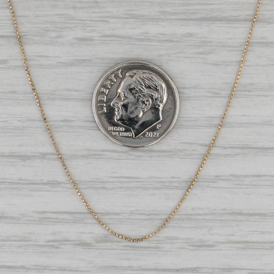 Fine Box Chain Necklace 14k Yellow Gold 19.25" 0.5mm