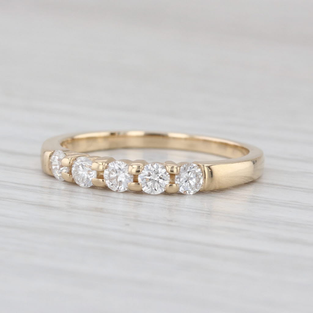 0.40ctw Diamond Wedding Band Stackable Ring 14k Yellow Gold Size 7
