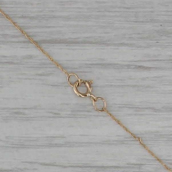 Teardrop Opal Cabochon Pendant Necklace 14k Yellow Gold 19.75" Fine Rope Chain