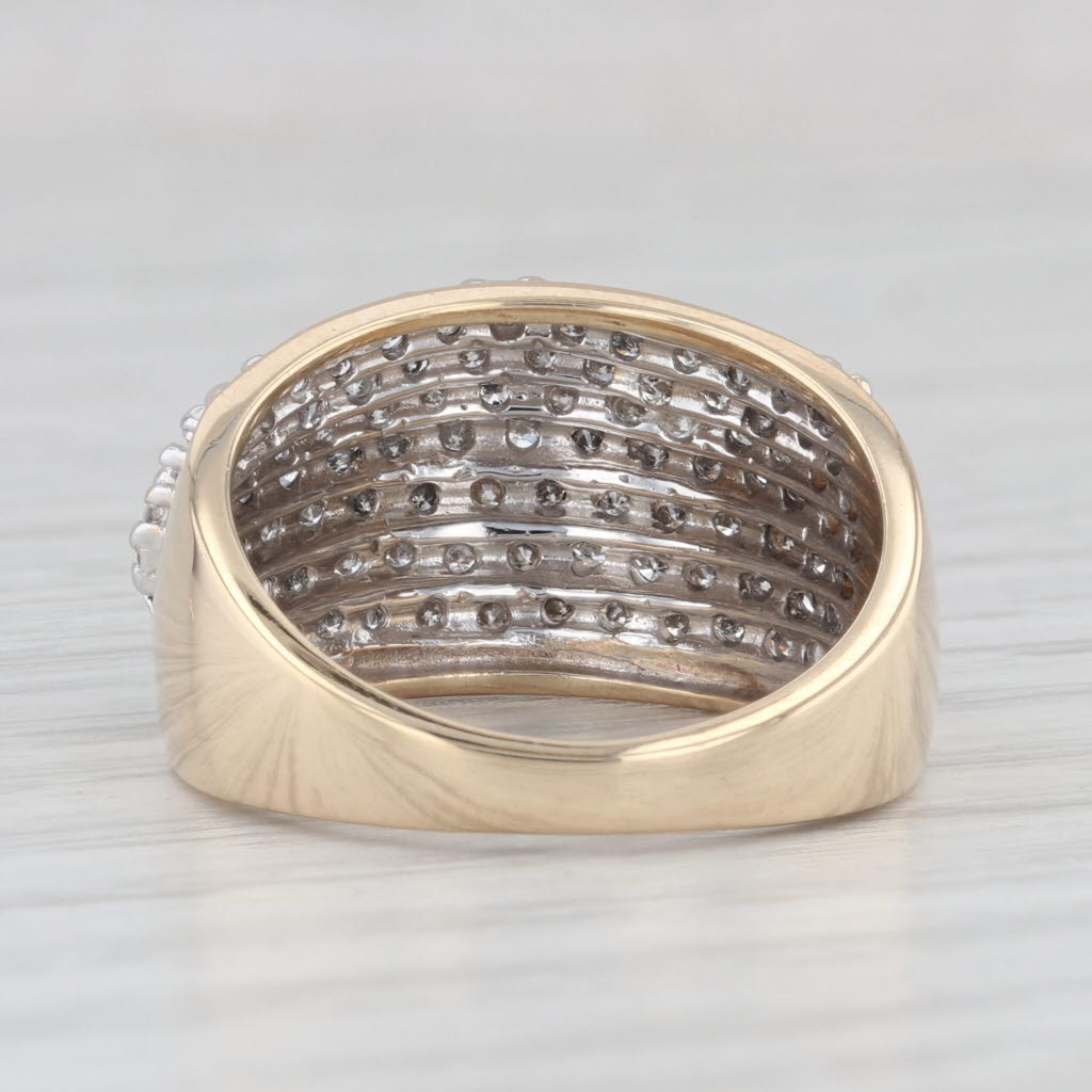 Light Gray 1ctw Diamond Cluster Ring 14k Yellow Gold Size 6.75