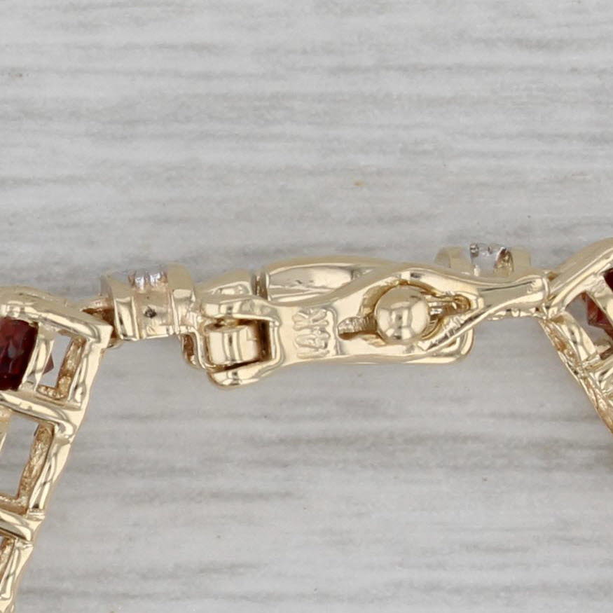Gray 5.32ctw Garnet Diamond Bracelet 14k Yellow Gold 6.75" 5mm