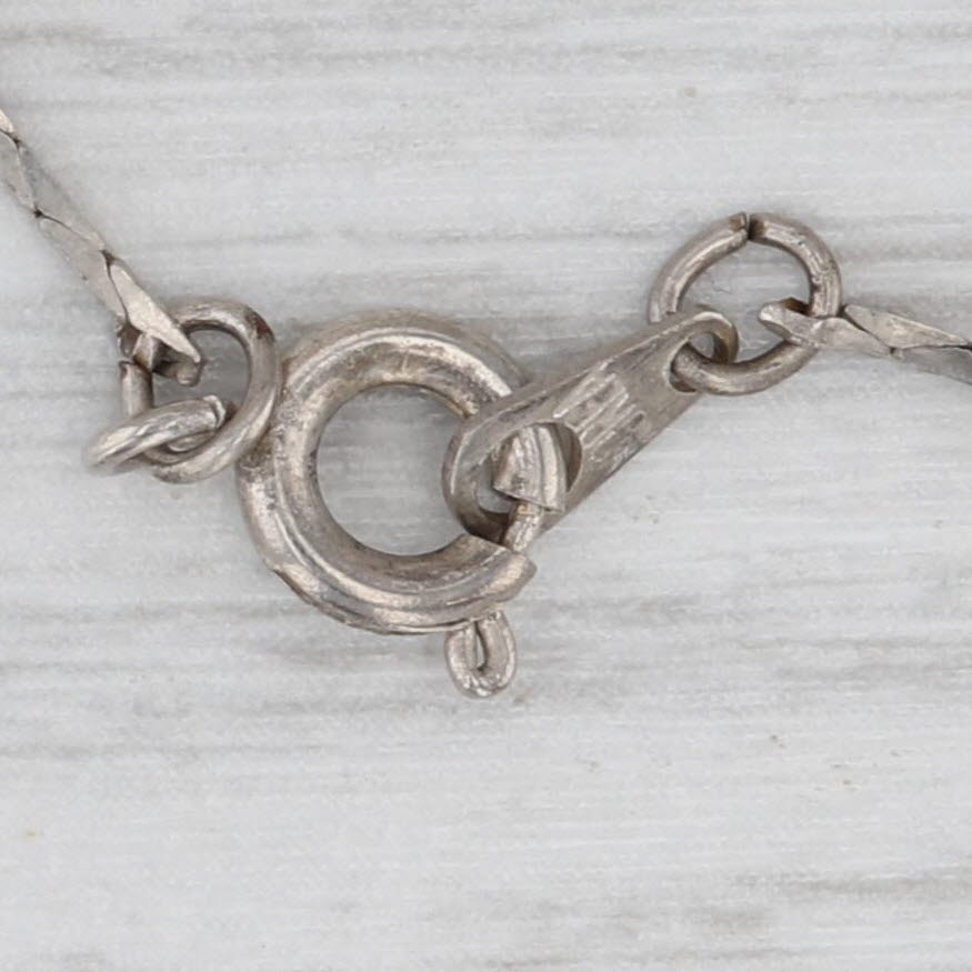 Sterling Silver Navajo Sandcast Naja Vintage Native American Pendant Necklace