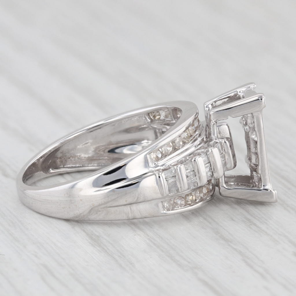 Light Gray 1.02ctw Diamond Engagement Ring 10k White Gold Size 7 Bridal Set Design