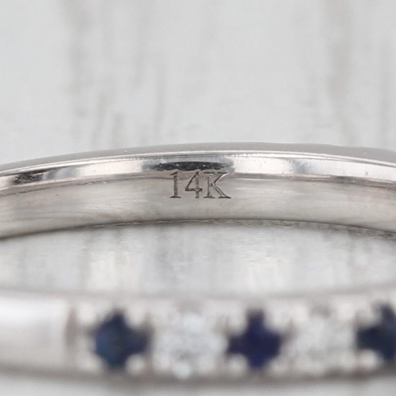 Vera Wang Love 0.29ctw Sapphire Diamond Band 14k Gold Stackable Wedding Ring