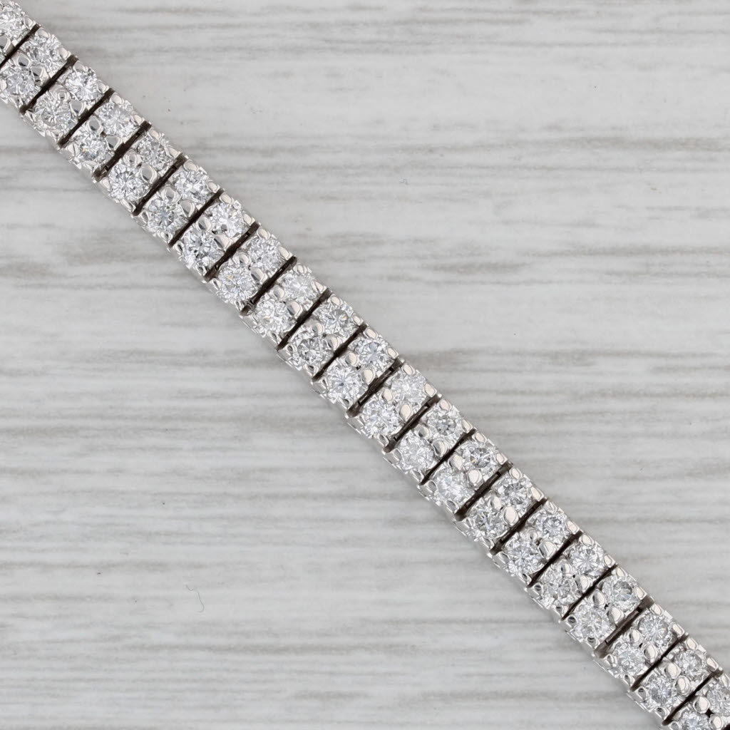 Gray 1.90ctw Diamond Tennis Bracelet 14k White Gold 7" 4.4mm
