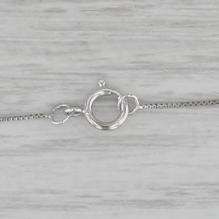 0.10ctw Diamond Solitaire Drop Pendant Necklace 10k White Gold 22.75" Box Chain