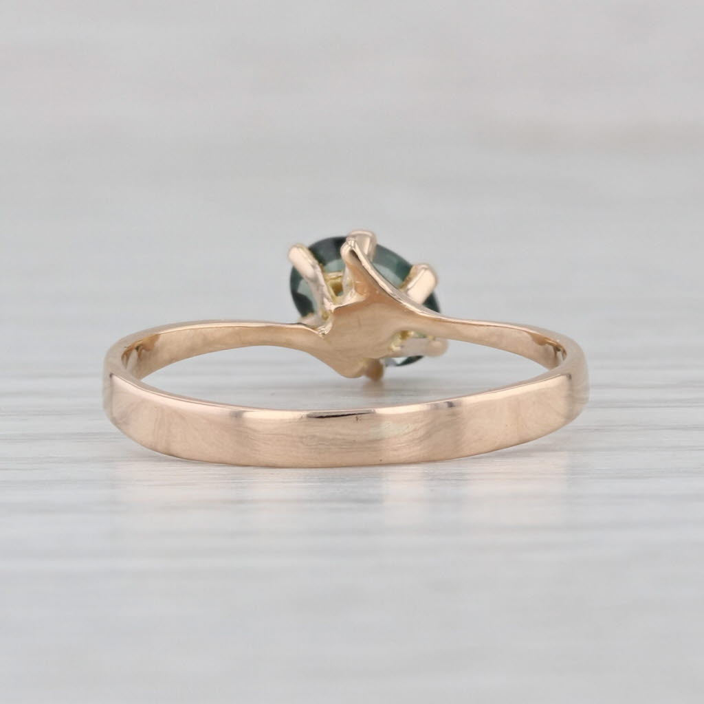 0.70ct Oval Green Spinel Solitaire Bypass Ring 10k Yellow Gold Size 8