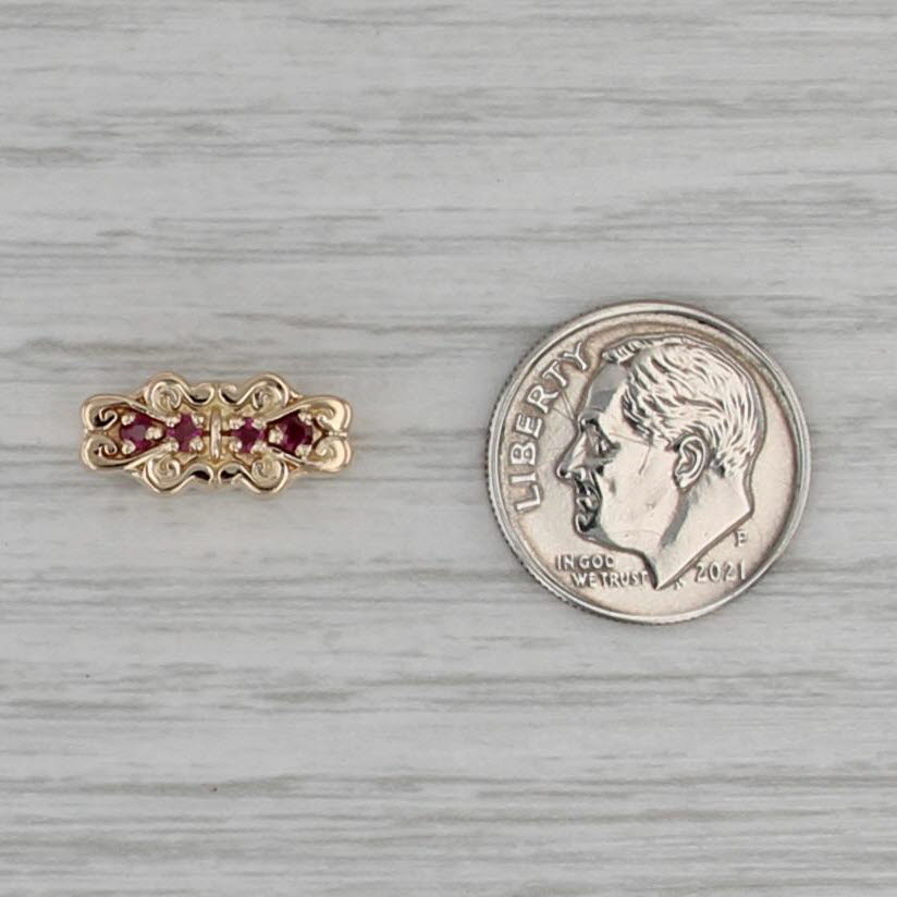 0.14ctw Ruby Slide Bracelet Charm 14k Yellow Gold Ornate Daffer