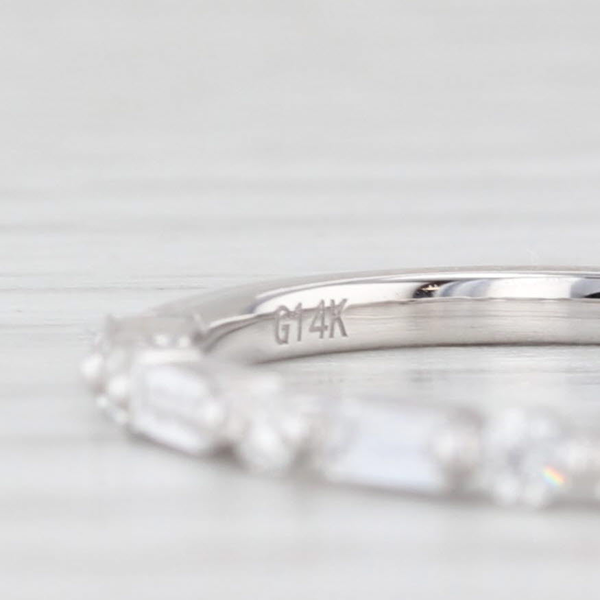 Light Gray New 0.34ctw Diamond Wedding Band 14k White Gold Stackable Anniversary Ring S 6.5