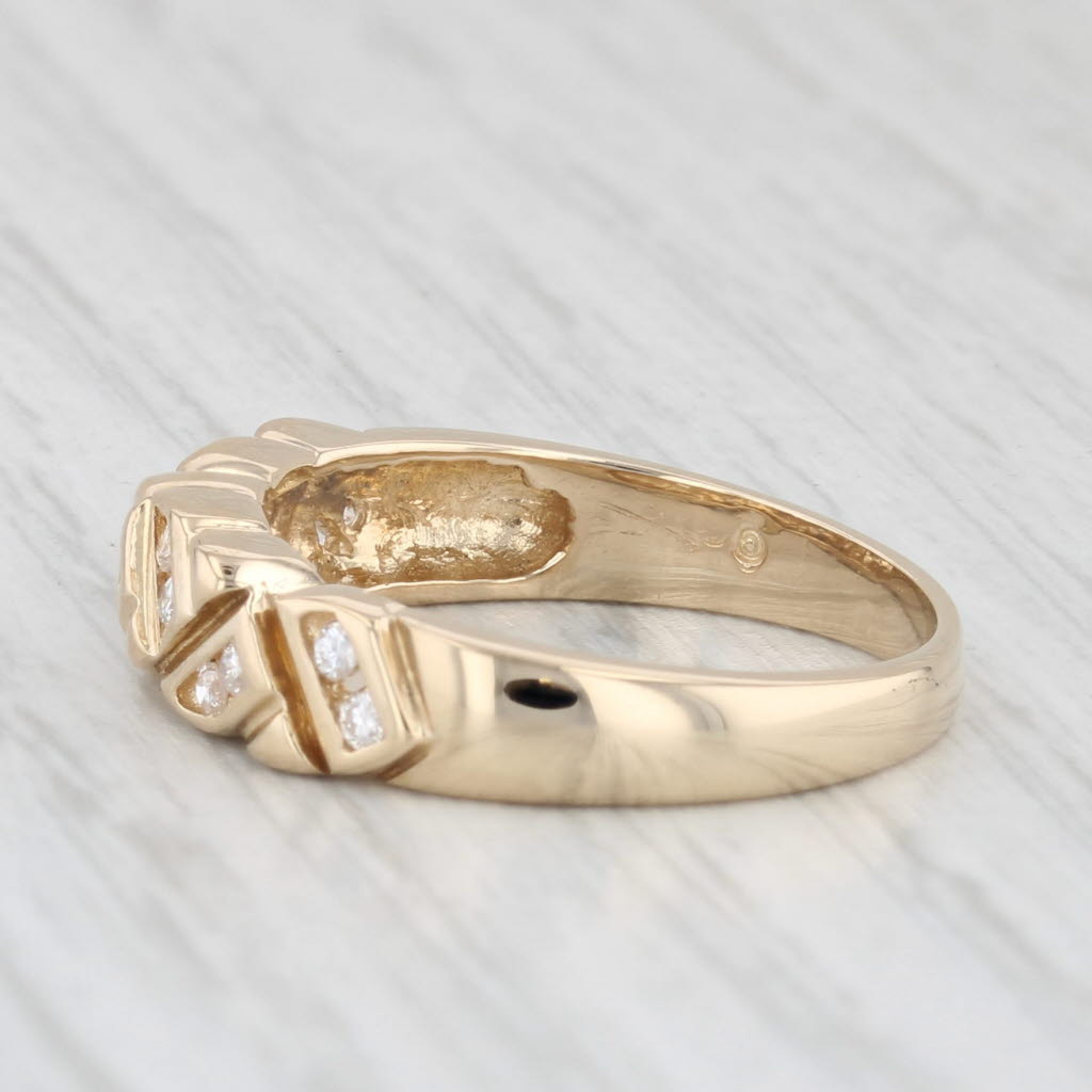 Light Gray 0.20ctw Diamond Ring 14k Yellow Gold Size 6.75 Stackable Band