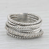David Yurman Crossover 0.18ctw Diamond Ring Sterling Silver Layered Bands Size 6