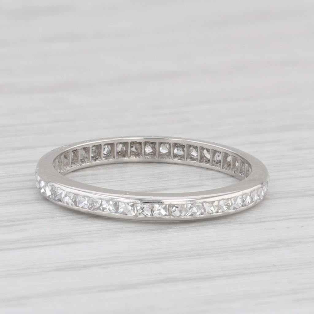 Light Gray Art Deco 0.50ctw Diamond Eternity Band 700 Platinum Size 5.5 Wedding Ring