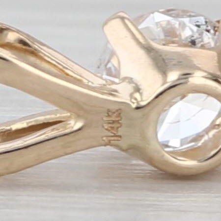Small 0.25ctw Round Brilliant Diamond Solitaire Pendant 14k Yellow Gold