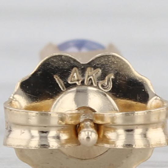 0.30ctw Tanzanite Stud Earrings 14k Yellow Gold Round Solitaire Studs