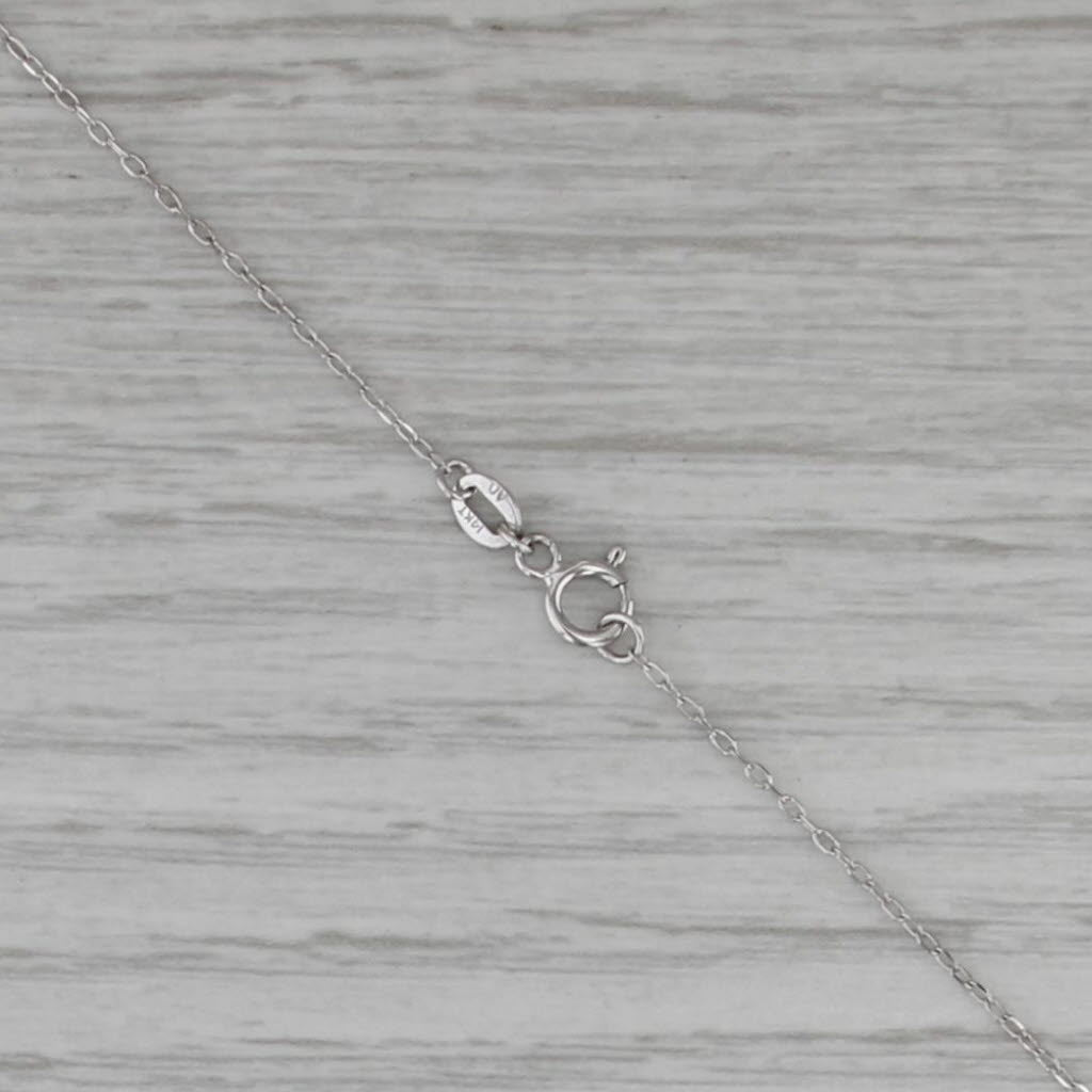Cable Chain Necklace 14k White Gold 0.6mm 20"