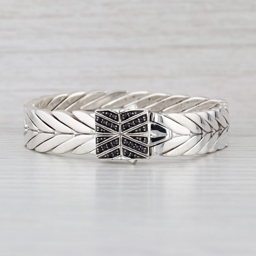 John Hardy Black Sapphire Modern Chevron Chain Sterling Silver7"