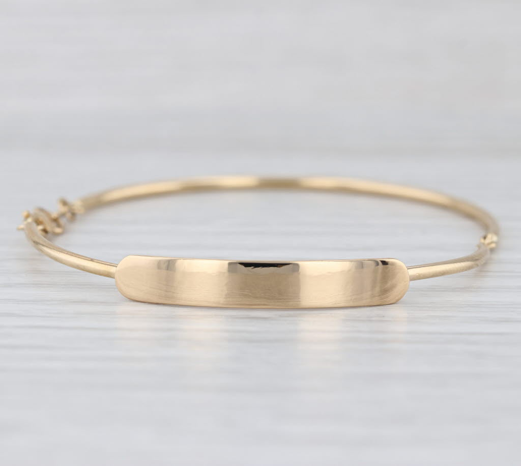 Engravable ID Bracelet 18k Yellow Gold 6.25" Bangle