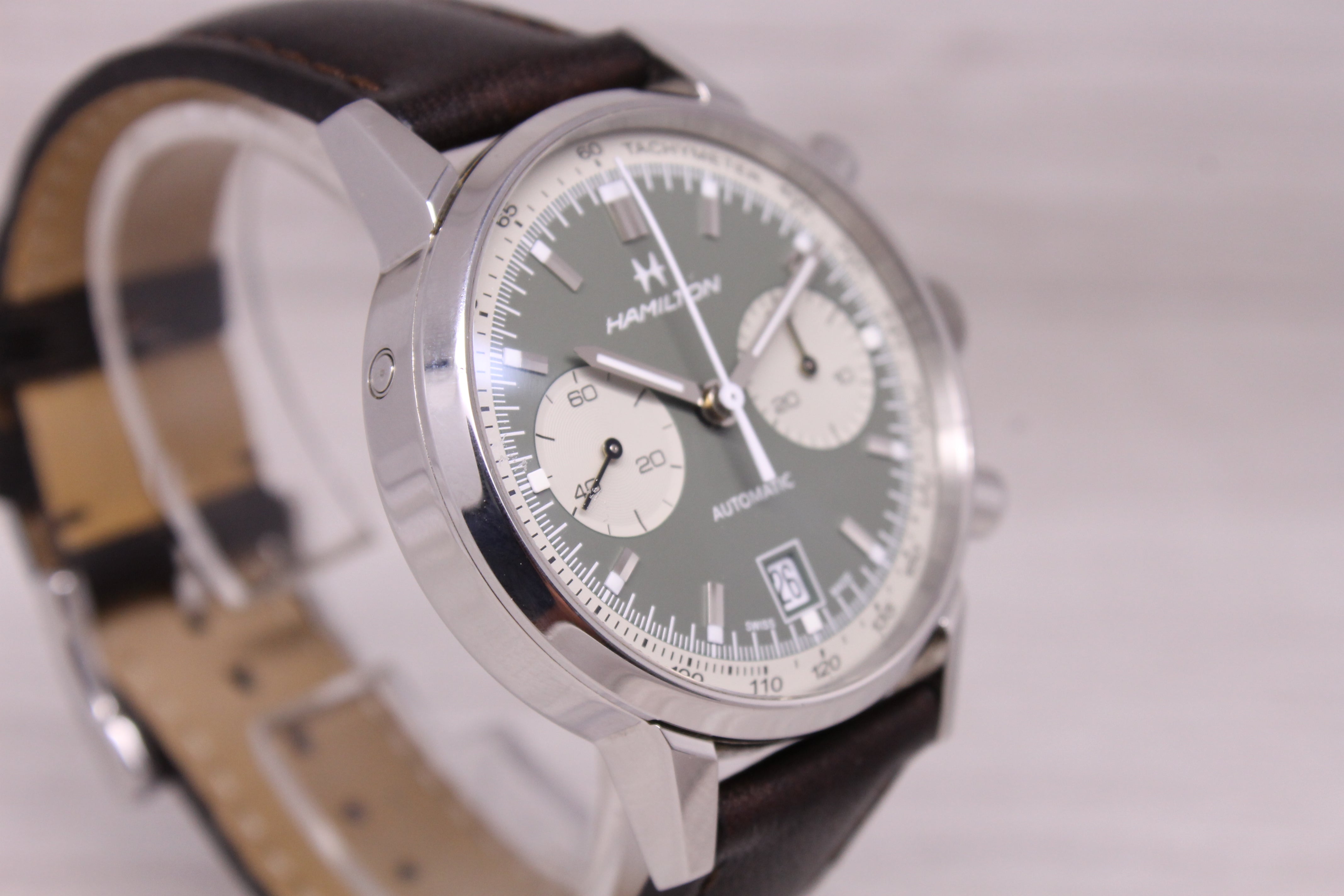 Hamilton Intra-Matic Mens 40mm Steel Automatic Chronograph Watch w Box H38416560