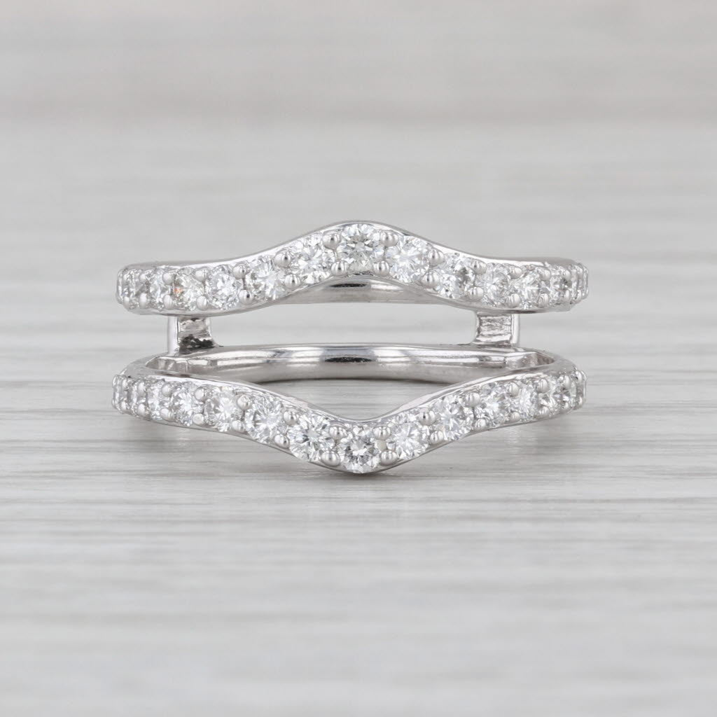 1.46ctw Diamond Ring Jacket 14k White Gold Bridal Wedding Band Enhancer Guard