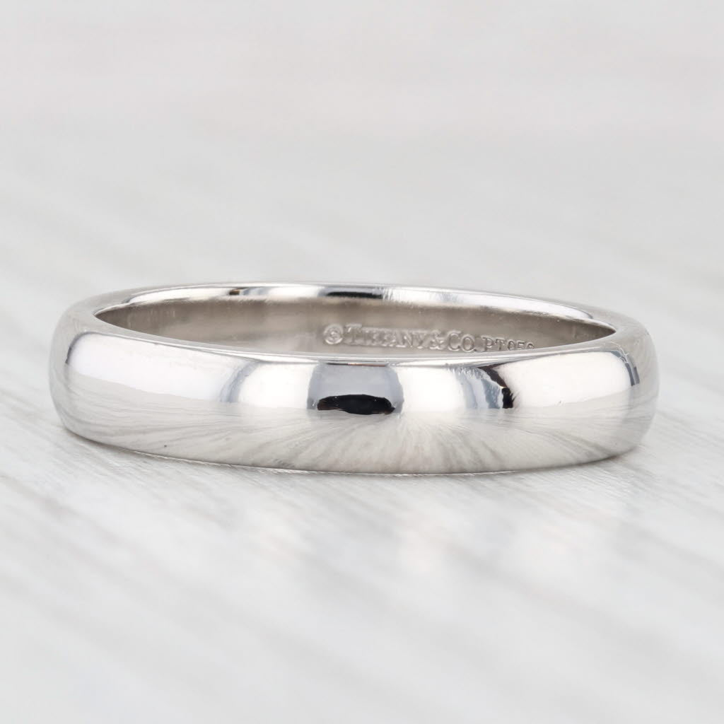 Light Gray Tiffany & Co Forever Men's Wedding Band w/ Box Platinum Size 9.75-10 Ring