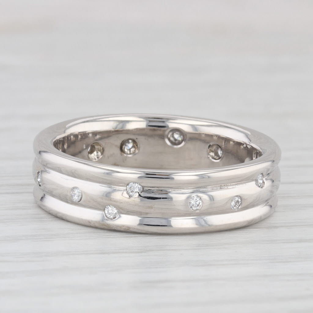 Light Gray 0.25ctw Diamond Dots Ring 14k White Gold Eternity Wedding Band