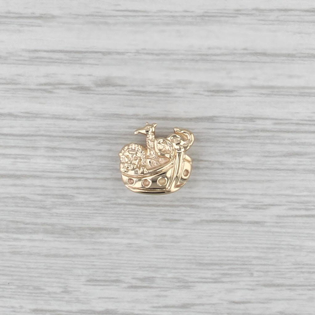 Vintage Richard Klein Noah's Ark Slide Bracelet Charm 10k Yellow Gold