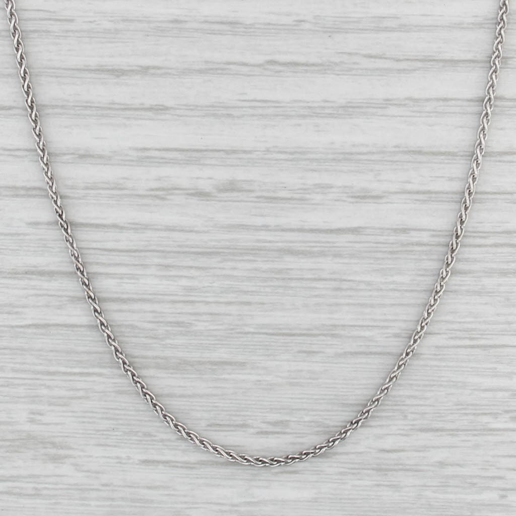 Wheat Chain Necklace 18k White Gold 17.75" 1.5mm