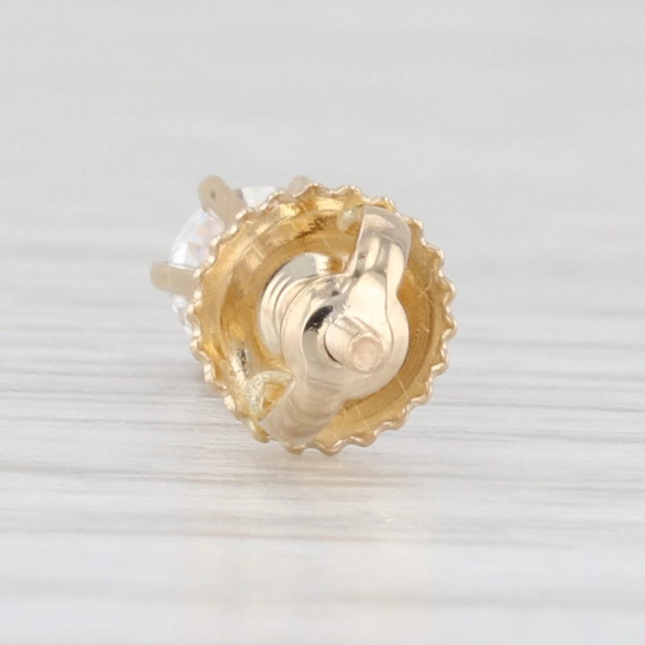 Light Gray Single 0.40ct Round Diamond Solitaire Stud Earring 14k Yellow Gold