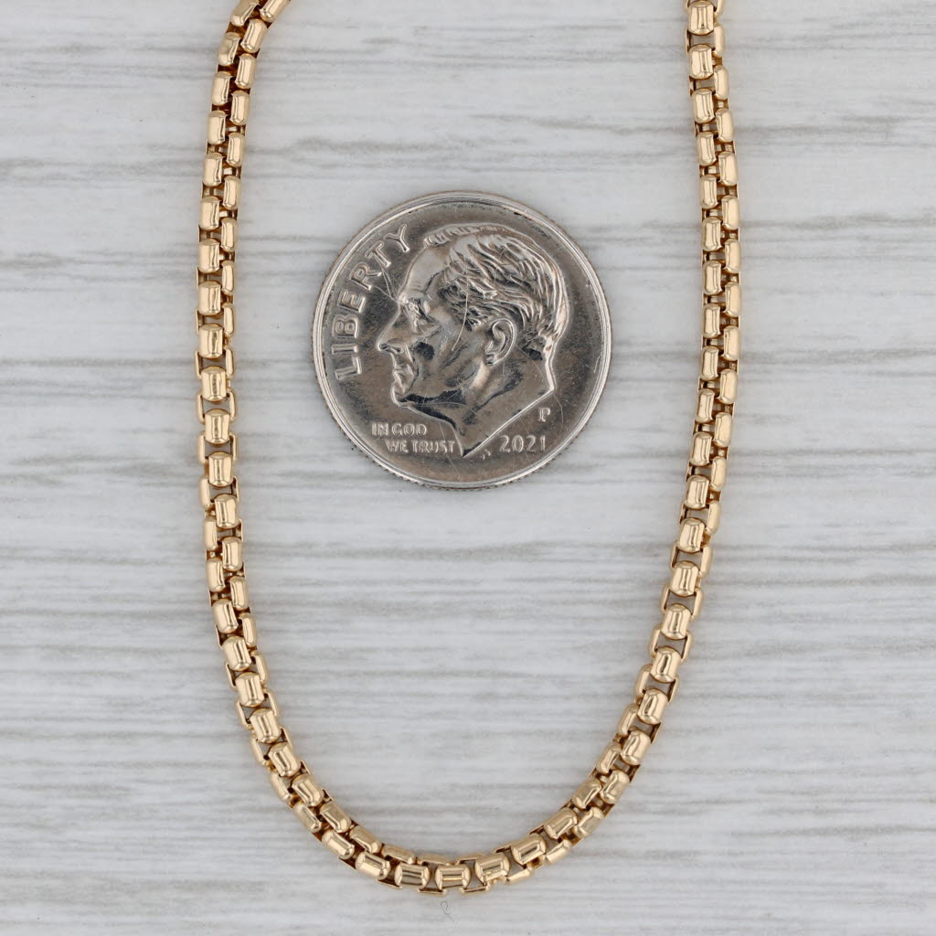 Gray David Yurman Box Chain Necklace 18k Yellow Gold 24" 2.7mm Lobster Clasp
