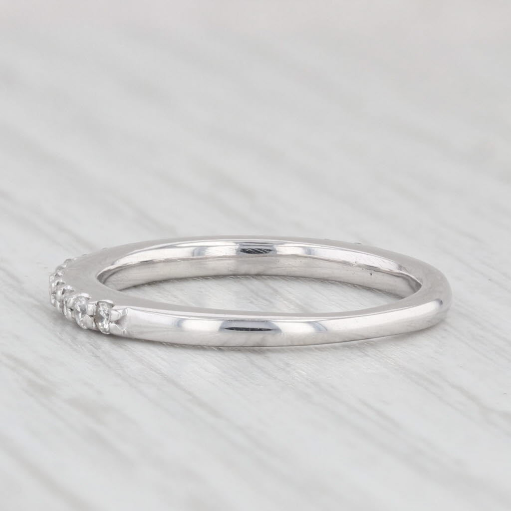 Light Gray 0.25ctw Diamond Wedding Band 14k White Gold Stackable Anniversary Ring Size 5