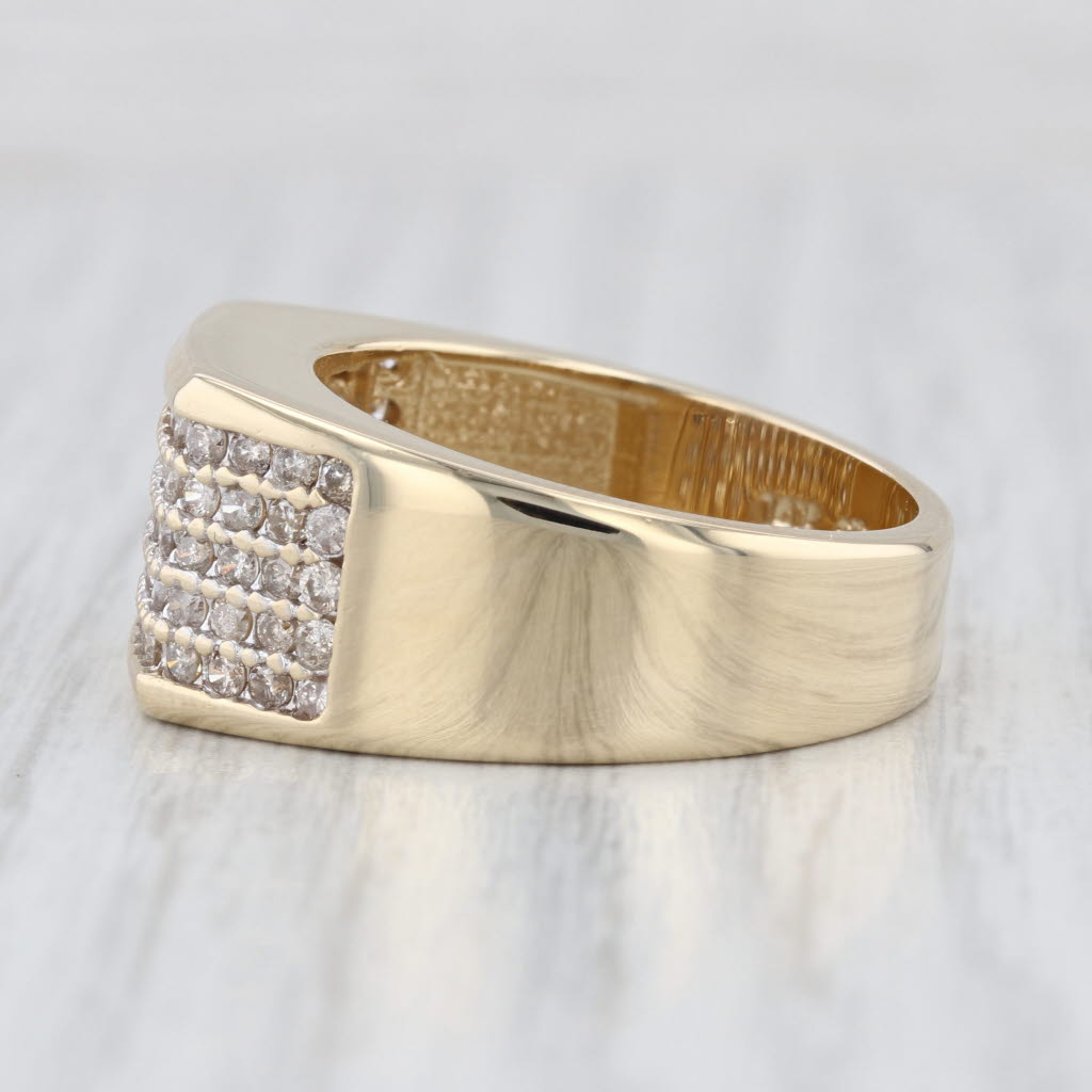 1.50ctw Pave Diamond Ring 14k Yellow Gold Size 10.75 Men's Wedding Band